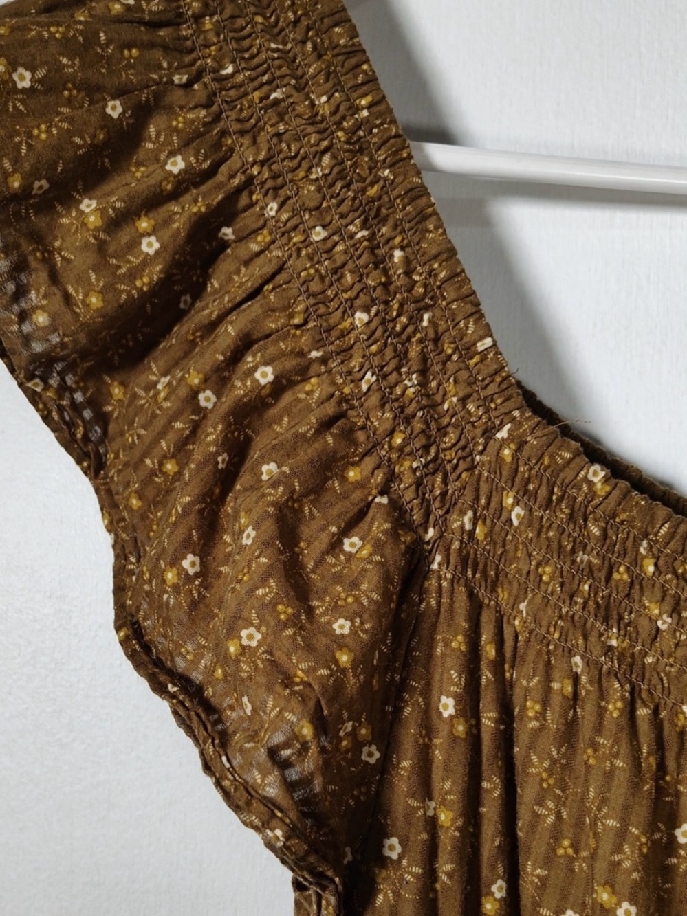 Madewell Ruffle-Sleeve Tiered Midi Dress in Daisy Stitch Weathered Olive M - Picture 5 of 5